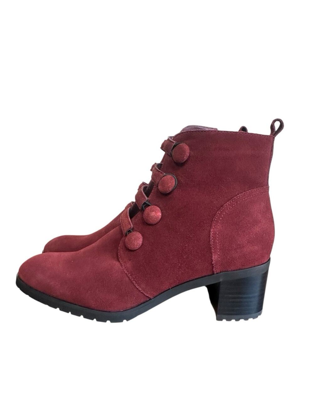 Sundance Catalog Women’s Cranberry Buttoned Up Suede Ankle Booties Size 40